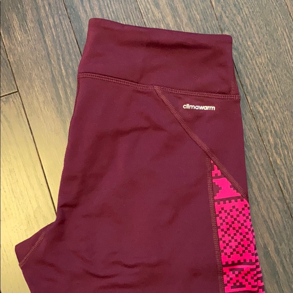 Adidas climawarm burgundy leggings